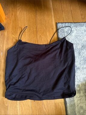 Black Spaghetti Strap Women's Tank Top